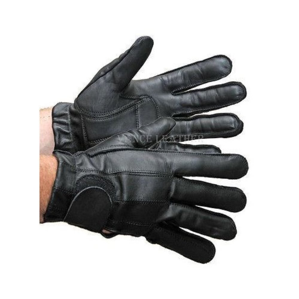 Mens Leather Gel Palm Driving Gloves